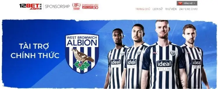 12bet tài trợ West Bromwich Albion