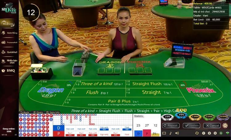 chơi Win 3 Cards tại 12Bet