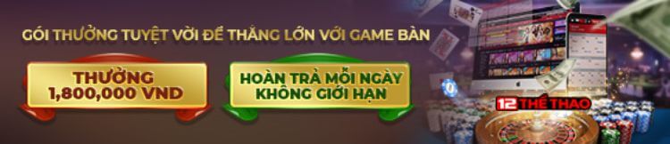 khuyến mãi hoàn trả tại nhà cái 12bet